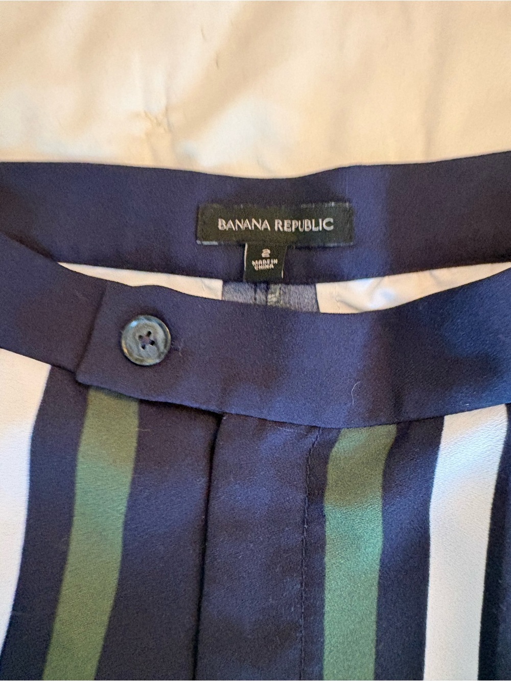 Banana Republic Striped Chinos in Navy, Green & White - Picture 10 of 10